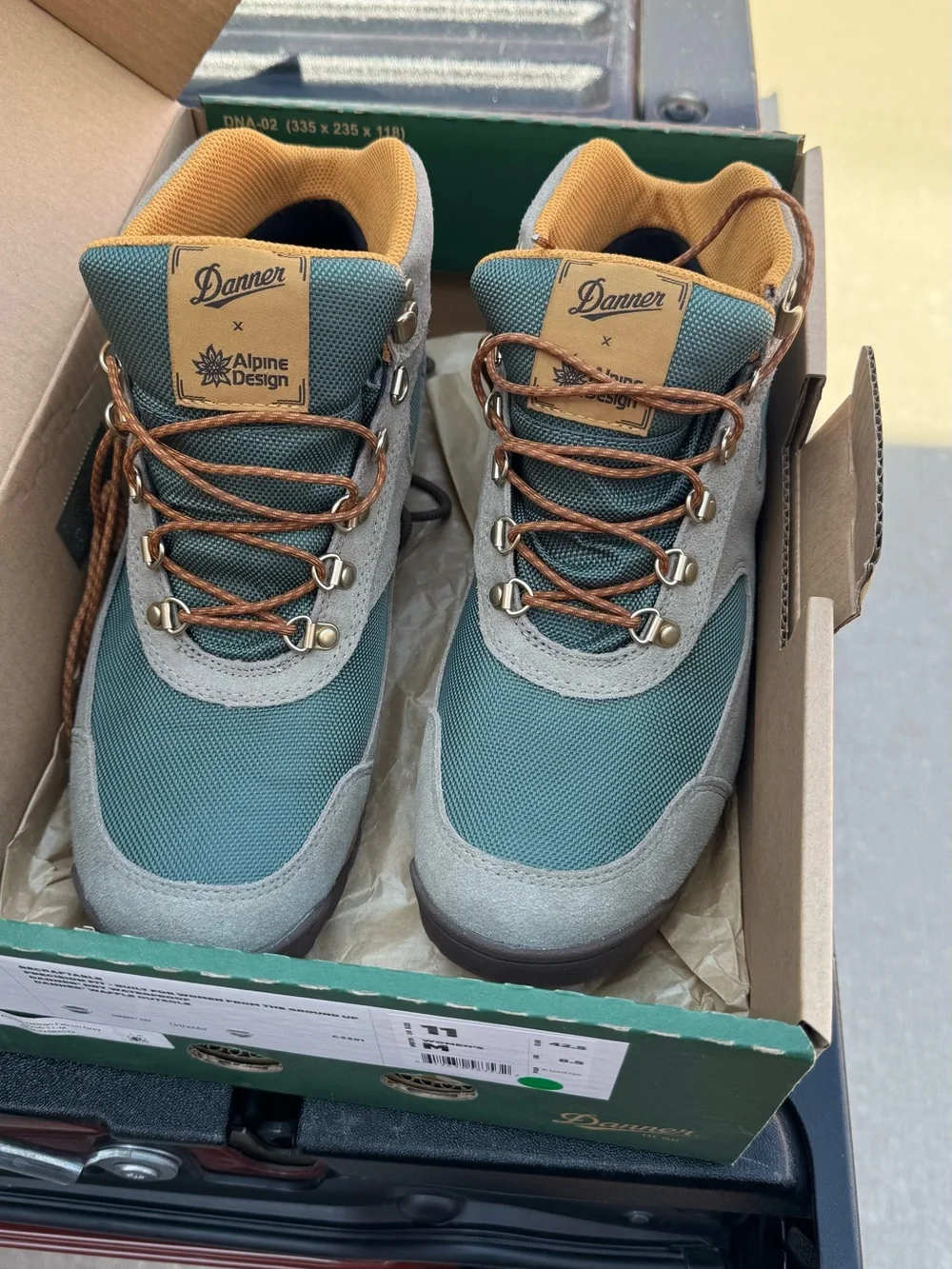Danner Men's Suede and Mesh Hiking Boots - Gray and Green